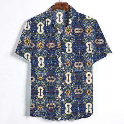 Modern férfi ing széles modell rövid ujjal