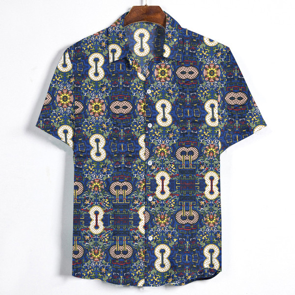 Modern férfi ing széles modell rövid ujjal