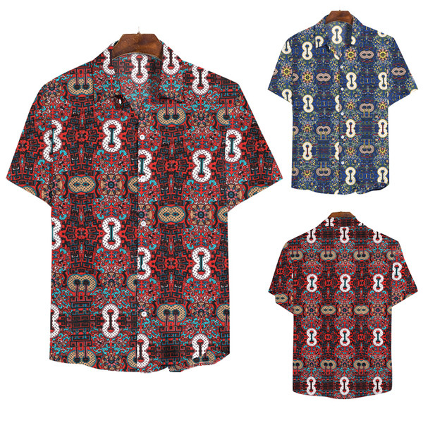 Modern férfi ing széles modell rövid ujjal