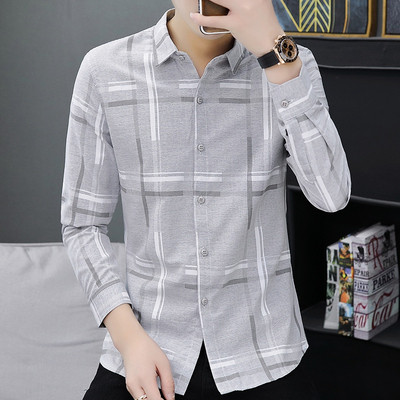 Uue mudeli klassikalise krae ja nööpidega meeste särk