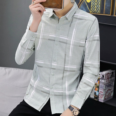 Uue mudeli klassikalise krae ja nööpidega meeste särk