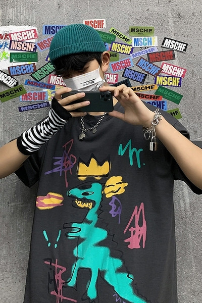 Ανδρικό καλοκαιρινό μπλουζάκι με έγχρωμη εκτύπωση