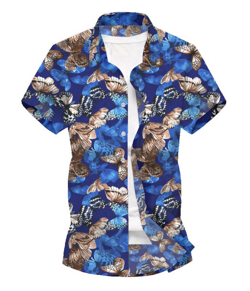 Meeste vabaaja särk lühikeste varrukate ja klassikalise kraega