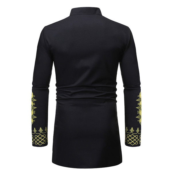 Aktuális férfi ing hímzéssel és hosszú ujjal