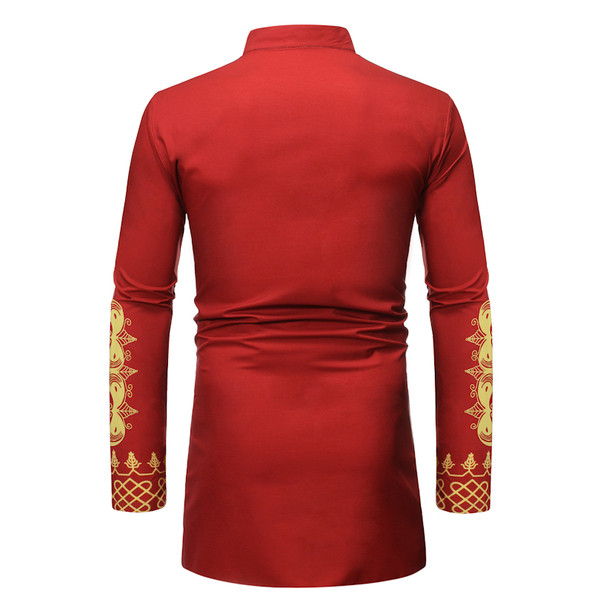 Aktuális férfi ing hímzéssel és hosszú ujjal