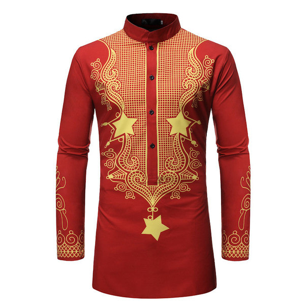 Ανδρικό μοντέρνο μακρύ πουκάμισο με μακριά μανίκια