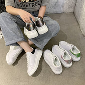 Νέο μοντέλο casual γυναικεία αθλητικά παπούτσια με κορδόνια σε λευκό χρώμα