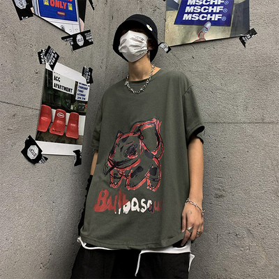 Muška majica kratkih rukava sa šarenim printom i kratkim rukavima