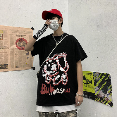 Muška majica kratkih rukava sa šarenim printom i kratkim rukavima