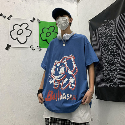 Muška majica kratkih rukava sa šarenim printom i kratkim rukavima