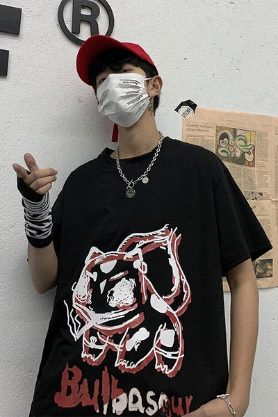 Muška majica kratkih rukava sa šarenim printom i kratkim rukavima