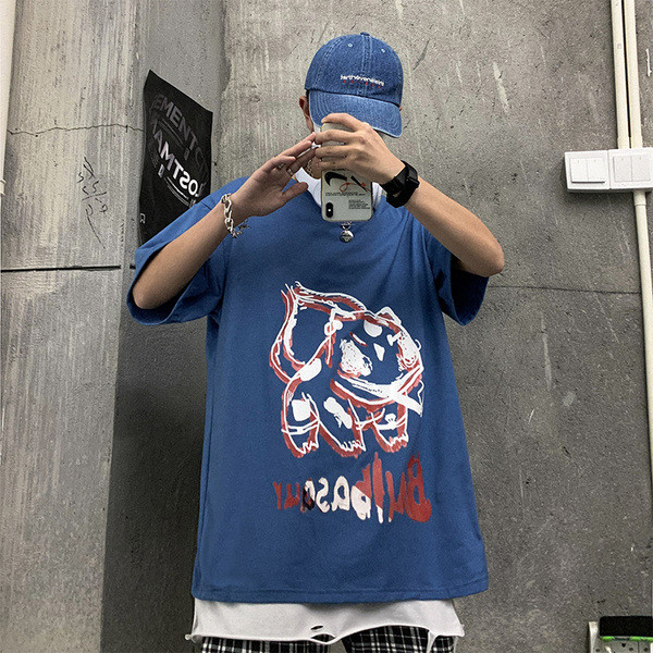 Muška majica kratkih rukava sa šarenim printom i kratkim rukavima