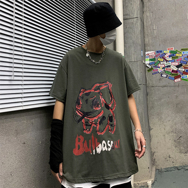 Muška majica kratkih rukava sa šarenim printom i kratkim rukavima