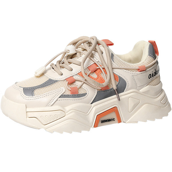 Γυναικεία αθλητικά παπούτσια με πλατφόρμα και κορδόνια πάχους 5 cm