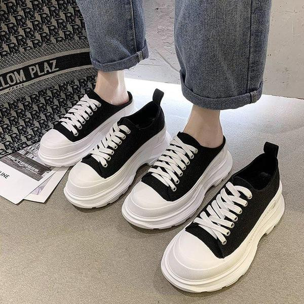 Női vászon tornacipő magas talppal - két modell