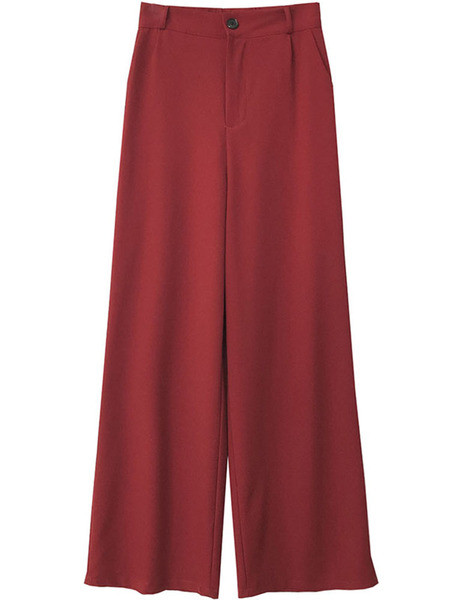 Sima női nadrág széles modell, magas derékkal