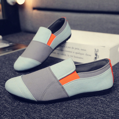 Ανδρικά μοκασίνια casual από υφάσματα με επίπεδη σόλα