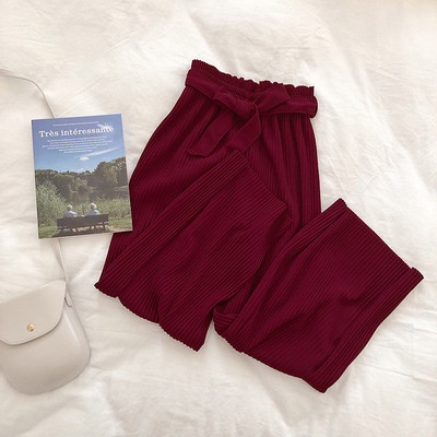 Alkalmi női redős nadrág magas derékkal