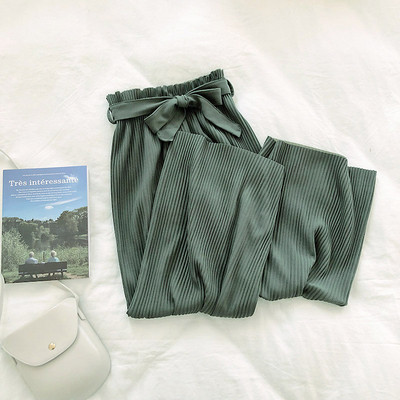 Alkalmi női redős nadrág magas derékkal