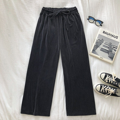 Széles női nadrág elasztikus - magas derékkal