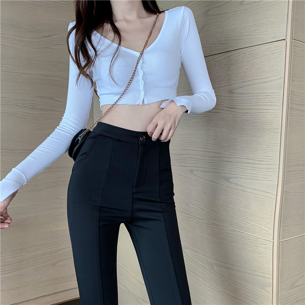 Mustad naiste lõhikutega Charlestoni püksid