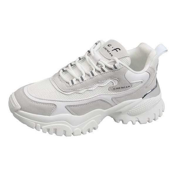 Γυναικεία αθλητικά παπούτσια με τραχιά σόλα με στοιχείο eco suede