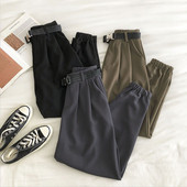 Γυναικείο παντελόνι με ζώνη και τσέπη