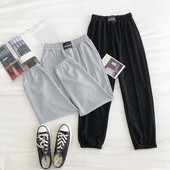 Alkalmi női nadrág gumírozással és zsebbel