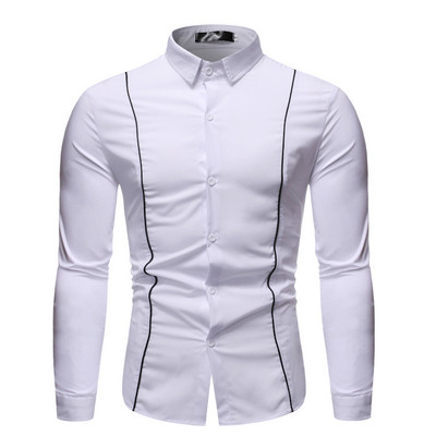 Κομψό ανδρικό πουκάμισο κλασικό μοντέλο με μακριά μανίκια
