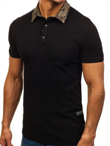 Modern férfi blúz klasszikus gallérral és zsebbel