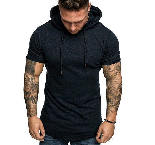 Férfi alkalmi blúz nyakkendővel és kapucnival