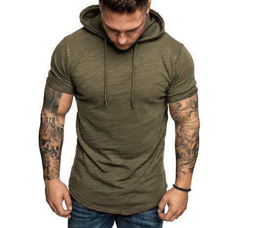 Férfi alkalmi blúz nyakkendővel és kapucnival