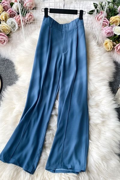 Divatos női széles nadrág, magas derékkal