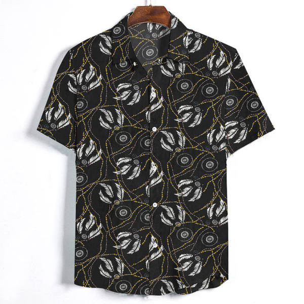 Alkalmi férfi ing klasszikus gallérral és mintával