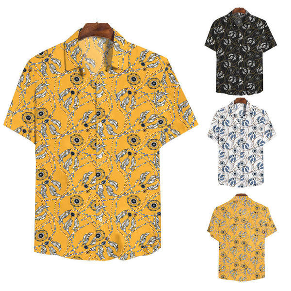 Alkalmi férfi ing klasszikus gallérral és mintával