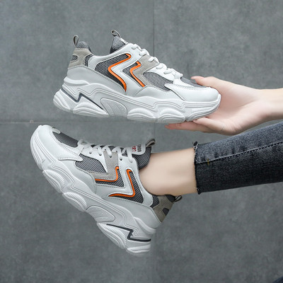 Γυναικεία casual αθλητικά παπούτσια με κορδόνια και επίπεδη σόλα