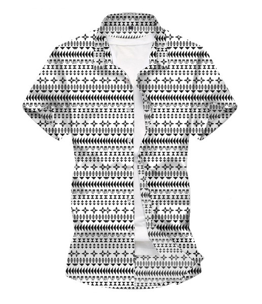 Μοντέρνο ανδρικό πουκάμισο με κοντά μανίκια και κλασικό κολάρο