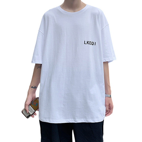 Lai tekstide ja lühikeste varrukatega T-särk meestele