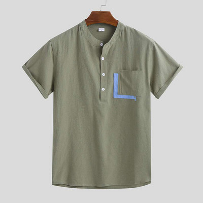 Ανδρικό μπλουζάκι με κοντό μανίκι και τσέπη