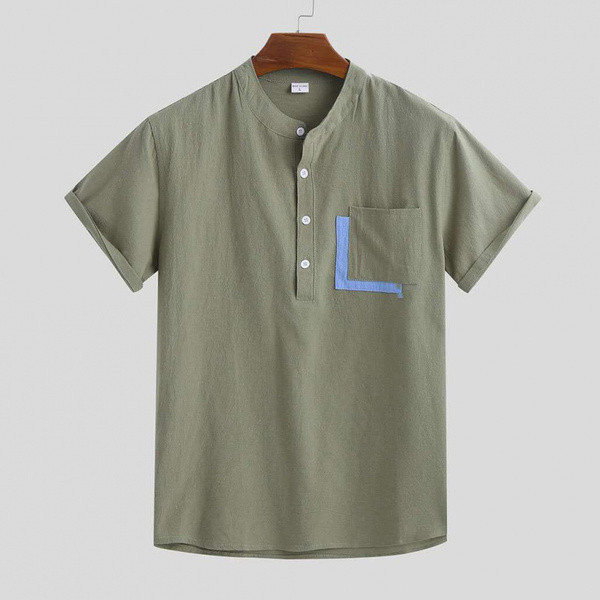 Ανδρικό μπλουζάκι με κοντό μανίκι και τσέπη