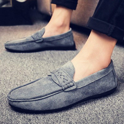 Modern férfi mokaszinok öko velúrból