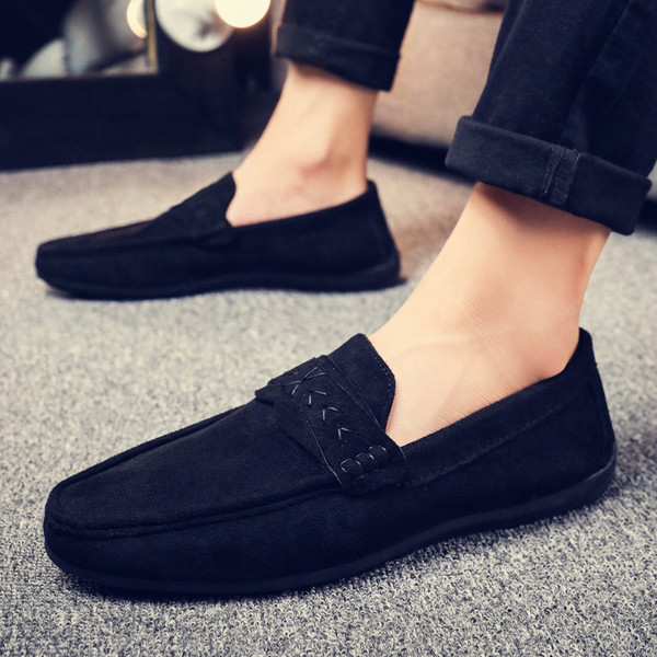 Modern férfi mokaszinok öko velúrból