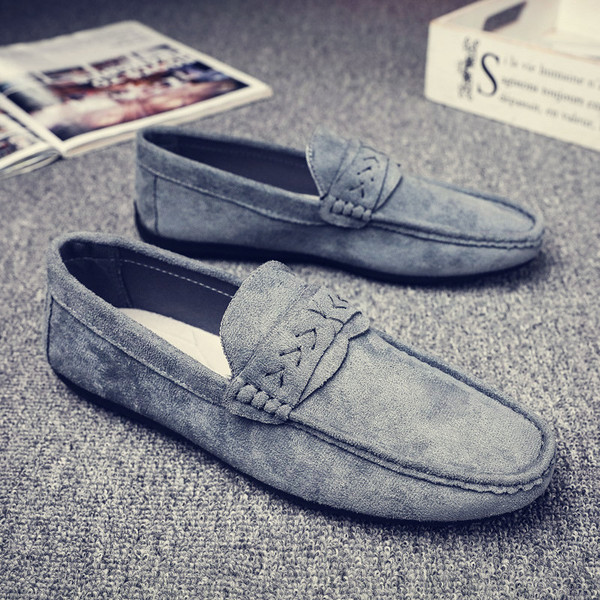 Modern férfi mokaszinok öko velúrból