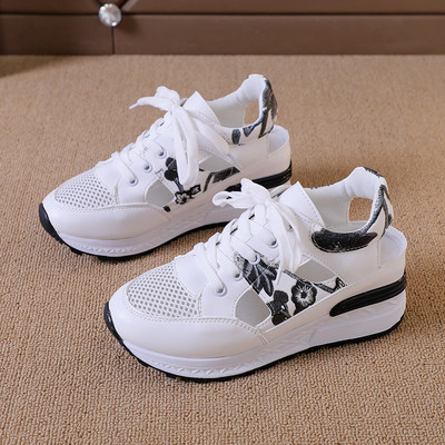 Női tornacipők új modellje, eko bőrből készült vágott részekkel