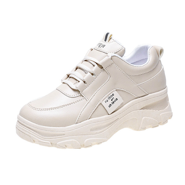 Alkalmi női tornacipő fűzővel és magas talppal