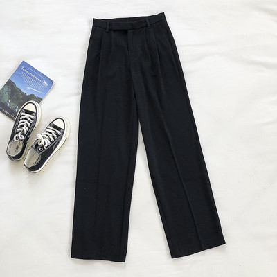 Casual γυναικείο παντελόνι με ψηλή μέση και τσέπη