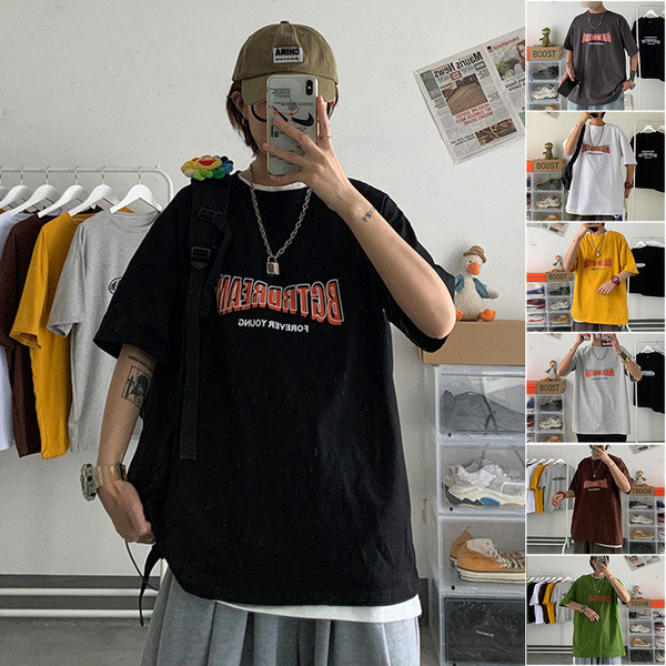 Lai tekstide ja lühikeste varrukatega T-särk