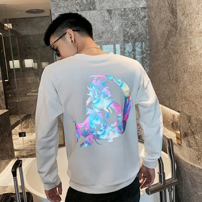 Moodne meeste pluus ovaalse kaelusega ja pikkade varrukatega