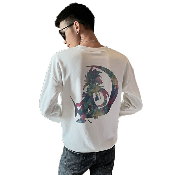 Moodne meeste pluus ovaalse kaelusega ja pikkade varrukatega