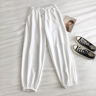 Σπορ - casual γυναικείο παντελόνι με σχισμένο μοτίβο και λαστικό